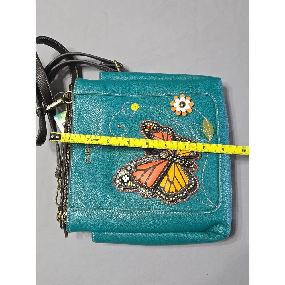 CHALA Monarch Butterfly Turquoise Crossbody Bag RFID Vegan Leather